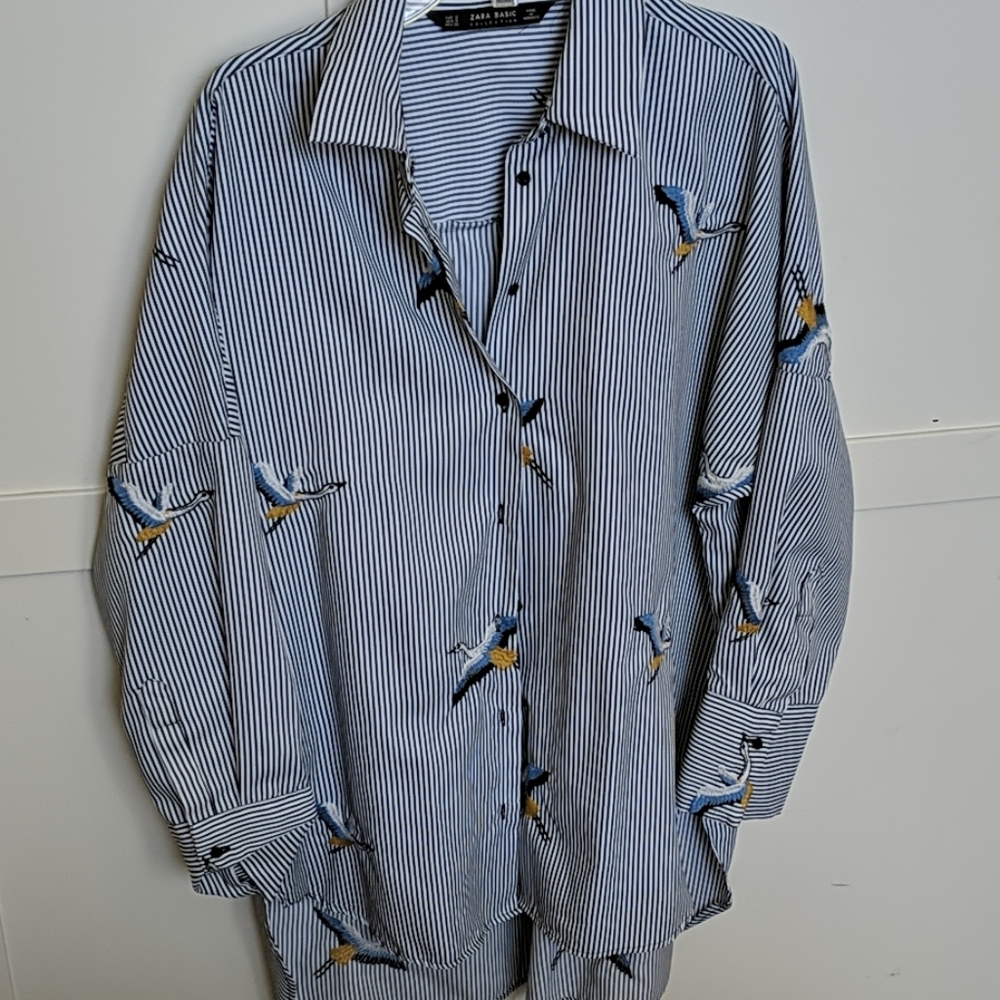 Oversized button down with embroidery